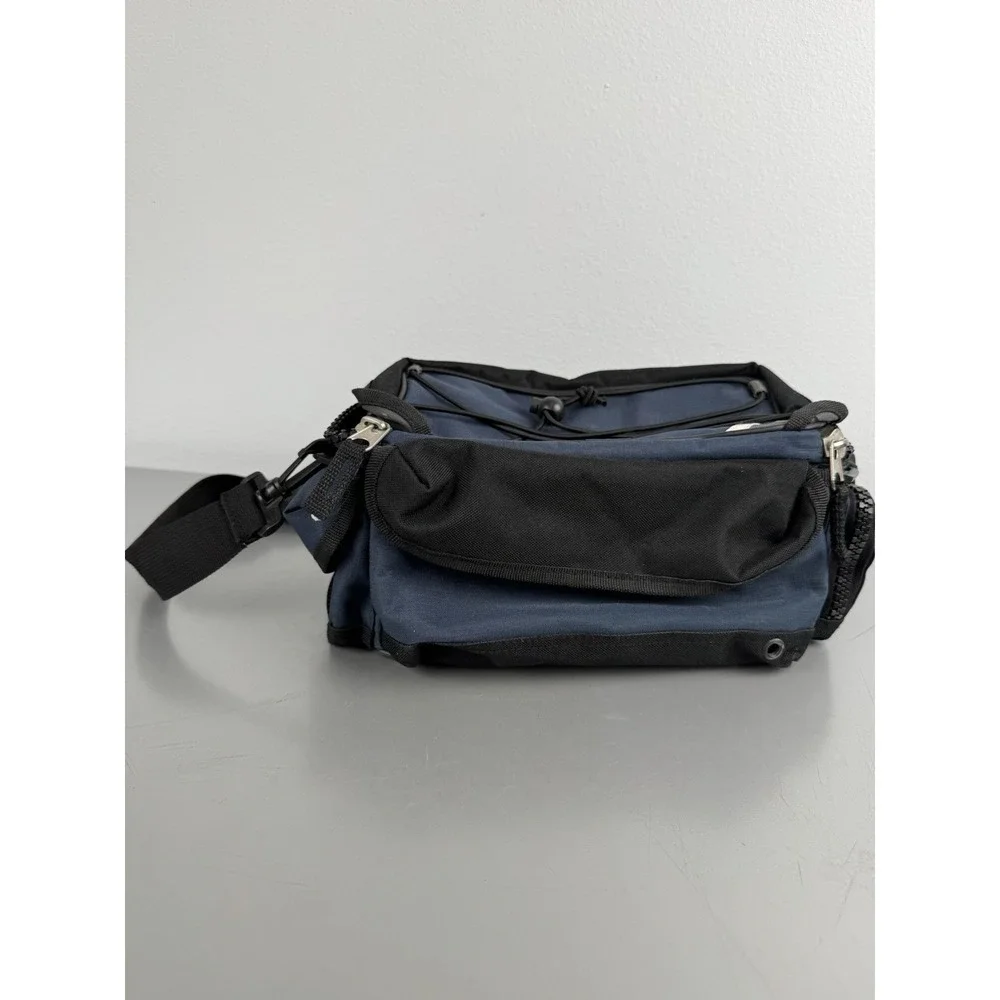 Flambeau Pro Angler Fishing Hunting Bag Multiple Zippers Pockets Strap Blue